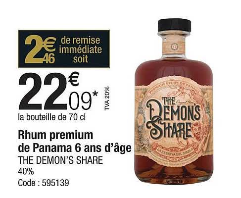 rhum premium de panama 6 ans d'âge the demon's share 40%