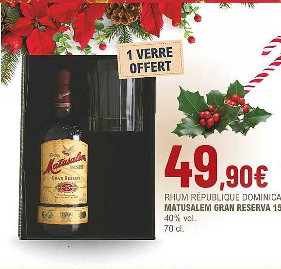 rhum république dominicaine matusalem gran réserva 15 40% vol.