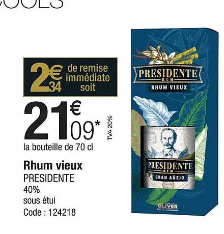 rhum vieux présidente 40%