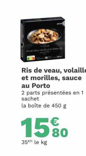 ris de veau volaille et morilles sauce au porto