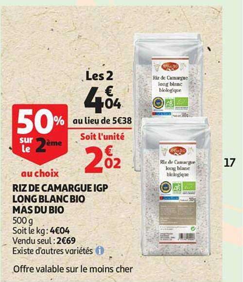 riz de camargue igp long blanc bio mas du bio