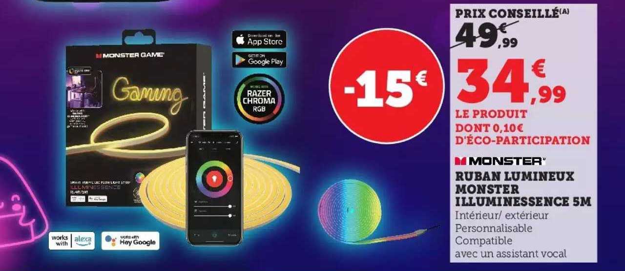 Ruban Lumineux Monster Illuminessence 5 M