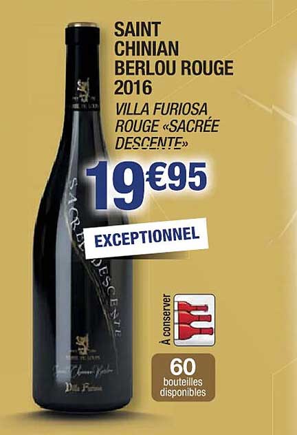 saint chinian berlou rouge 2016 villa furiosa rouge «sacrée descente»