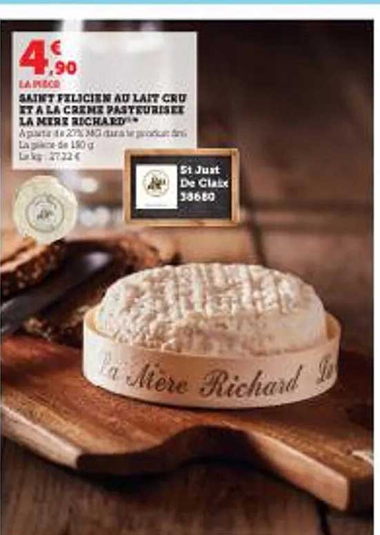 saint félicien au lait cru et à la crème pasteurisé la mère richard