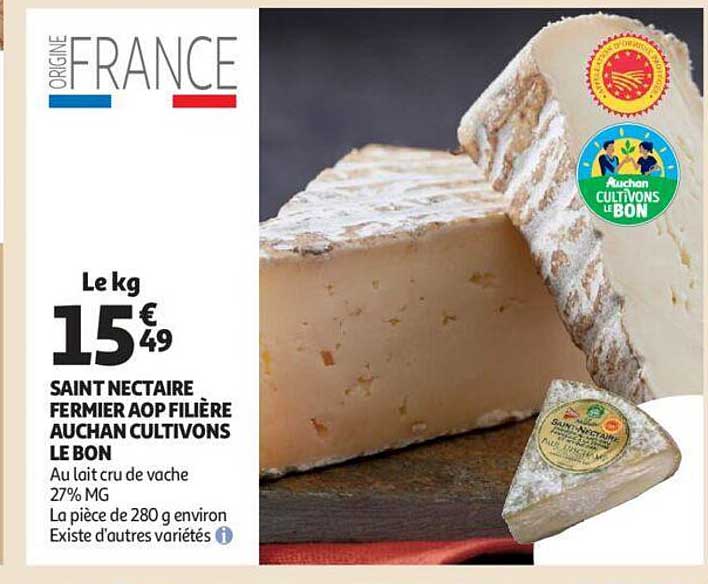 saint nectaire fermier aop filière auchan cultivons le bon