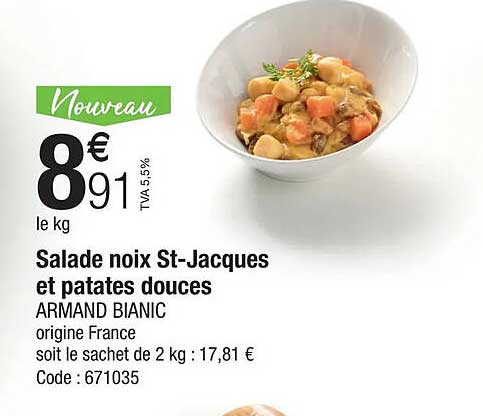 salade noix st-jacques et patates douces armand bianic