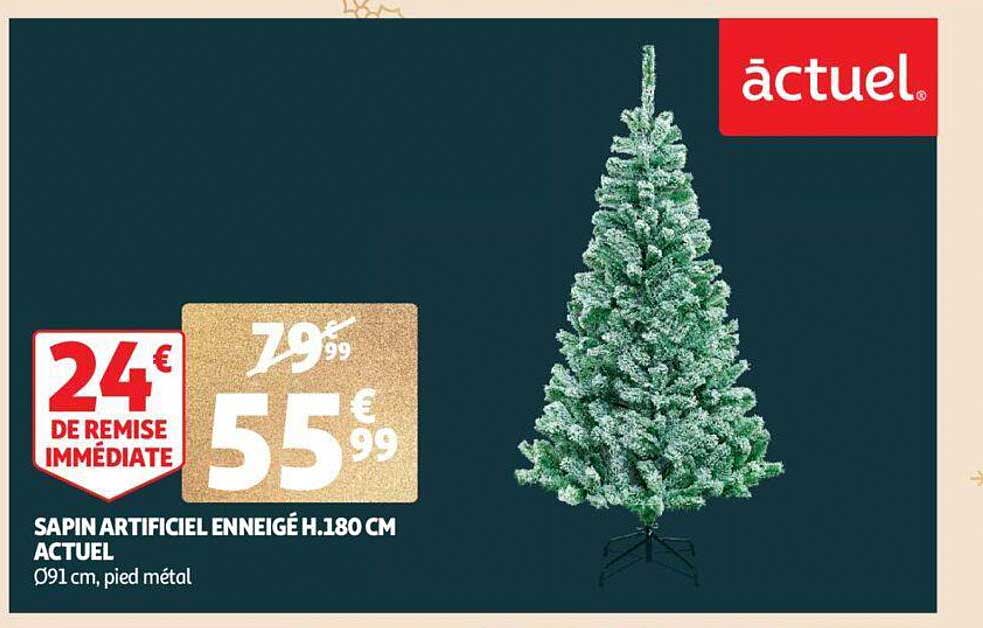 sapin artificiel enneigé h.180 cm actuel