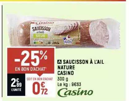 Saucisson à L'ail Nature Casino
