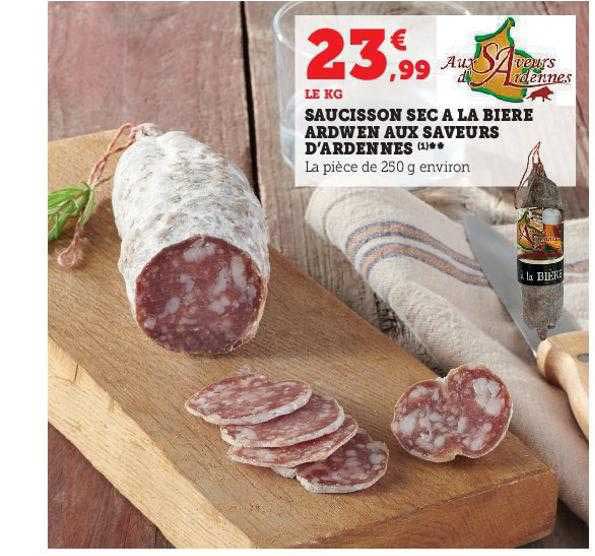saucisson sec à la bière ardwen saveurs d'ardennes
