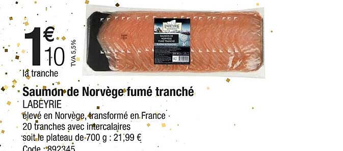 Saumon De Norvège Fumé Tranché Labeyrie