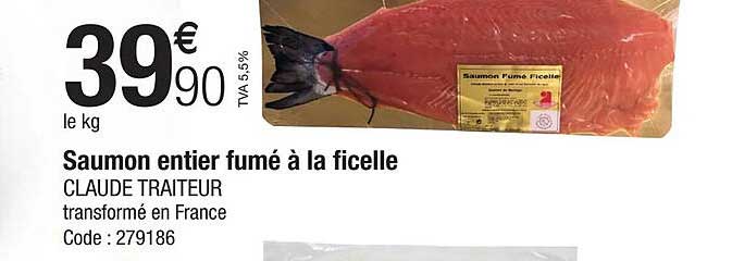 saumon entier fumé à la ficelle claude traiteur