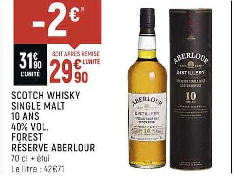 scotch whisky single malt 10 ans 40% vol. forest réserve aberlour