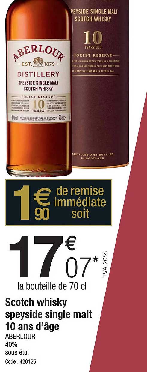 scotch whisky speyside single malt 10 ans d'âge aberlour