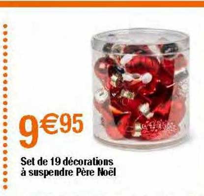 set de 19 décorations à suspendre père noël