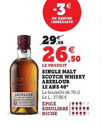 single malt scotch whisky aberlour 12 ans 40°