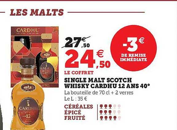 single malt scotch whisky cardhu 12 ans 40°