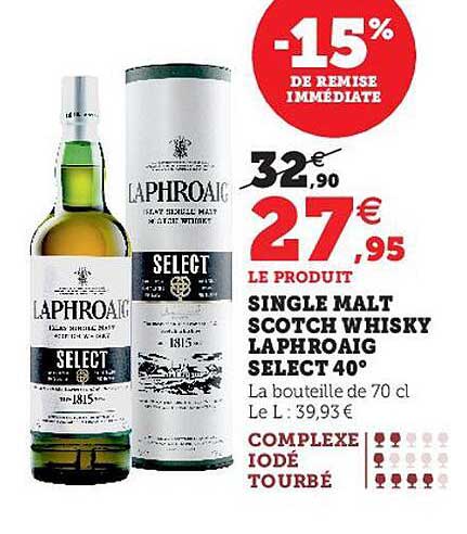 single malt scotch whisky laphroaig select 40°