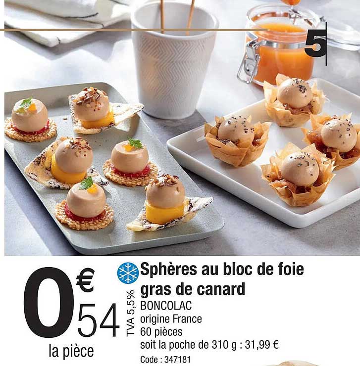 sphères au bloc de foie gras de canard
