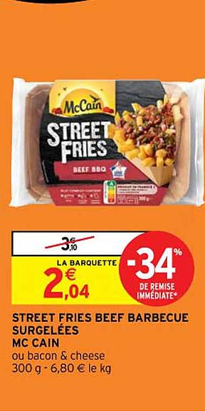 street fries beef barbecue surgelées mc cain