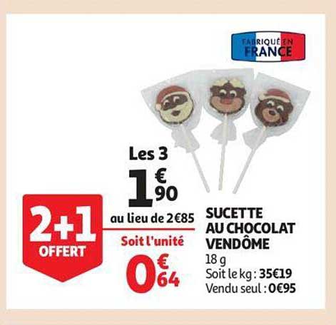 sucette au chocolat vendôme