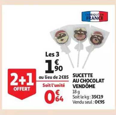 sucette au chocolat vendôme