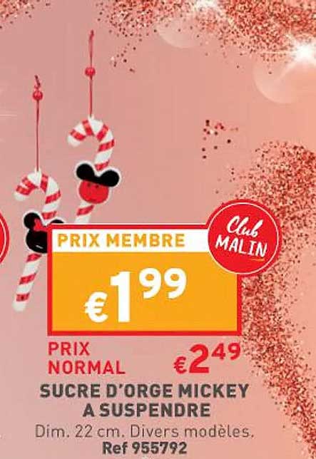 sucre d'orge mickey à suspendre