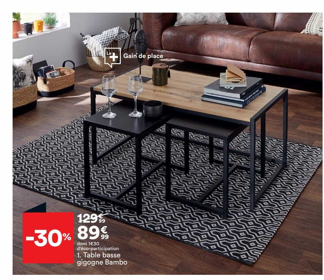 table basse gigogne bambo