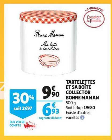 tartelettes et sa boîte collector bonne maman