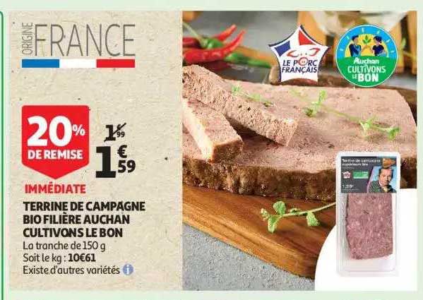 terrine de campagne bio filière auchan cultivons le bon