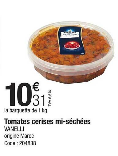 tomates cerises mi-séchées vanelli