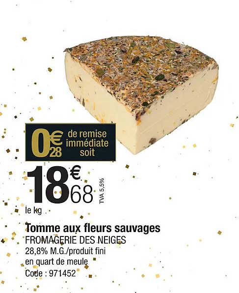 tomme aux fleurs sauvages fromagerie des neiges