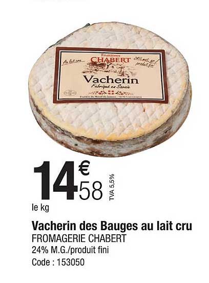 vacherin des bauges au lait cru fromagerie chabert