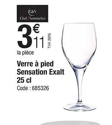 verre à pied sensation exalt 25cl chef sommelier