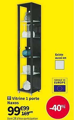 vitrine 1 porte naxos