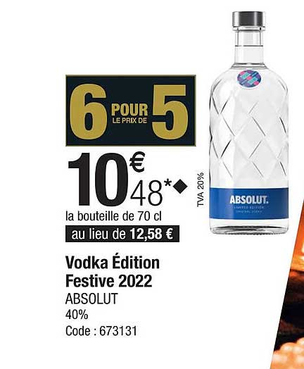 vodka édition festive 2022 absolut 40%