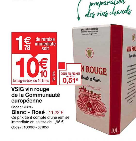 vsig vin rouge de la communauté européenne blanc - rosé