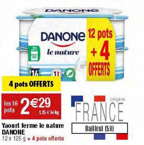 Yaourt Ferme Le Nature Danone