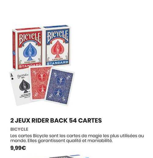 2 jeux rider back 54 cartes - bicycle
