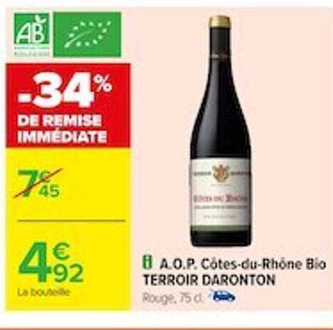 a.o.p. côtes-du-rhône bio terroir daronton
