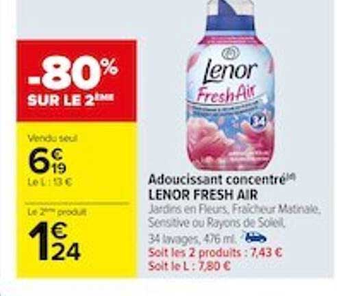 Adoucissant Concentré Lenor Fresh Air