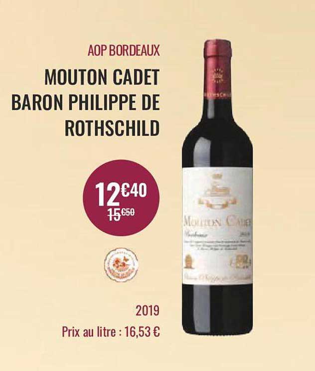 aop bordeaux mouton cadet baron philippe de rothschild