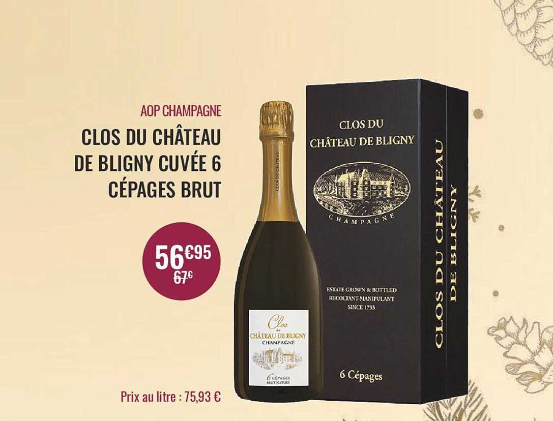 aop champagne clos du château de bligny cuvée 6 cépages brut