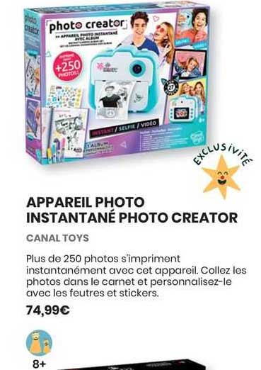 Appareil Photo Instantané Photo Creator - Canal Toys