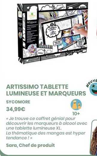 Artissimo Tablette Lumineuse Et Marqueurs - Sycomore