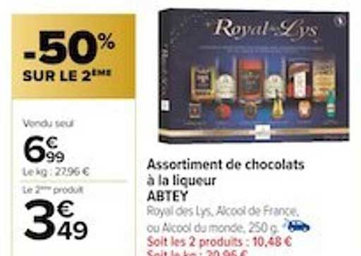 assortiment de chocolats à la liqueur abtey