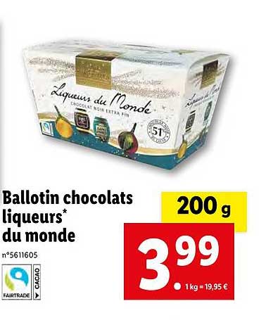 ballotin chocolats liqueurs du monde