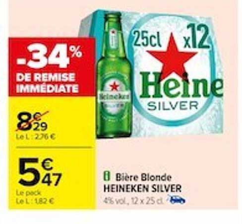 Bière Blonde Heineken Silver