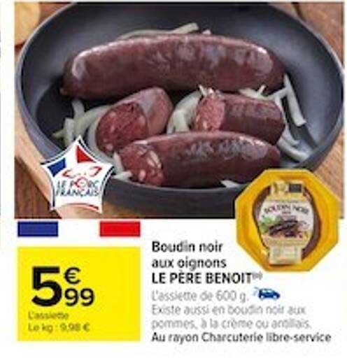 boudin noir aux oignons le père benoit