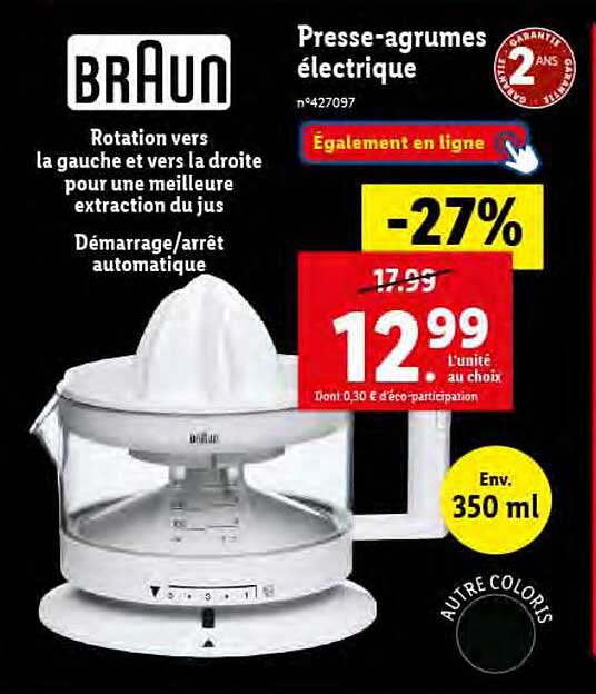 braun presse-agrumes electrique