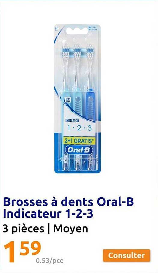 brosses a dents oral-b indicateur 1-2-3